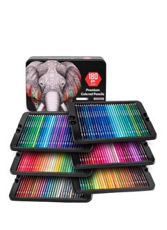 Buy 180 Colored Pencil Set for Adults Artists Kids- 3.3mm Rich Pigment Soft Core -12 Metallic Pencil - Wax-Based - Ideal for Coloring Drawing Sketching Shading Blending - Vibrant Color(Tin Case) in UAE