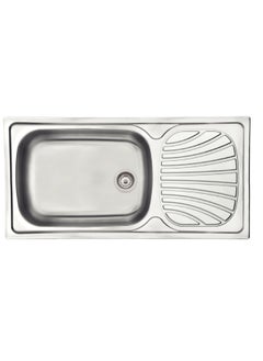 Buy Made Brazil, Alpha 100x50cm 56 R Stainless Steel Inset Sink with Drainer in UAE