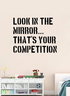 Buy Look in the Mirror Gym Quote Wall Decal - Wall Arts Home Décor - Wall Sticker, 70x60 cm by Spoil Your Wall in UAE