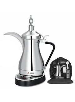 Buy Gulf Dallah Coffee Maker Set 1 Liter 1000 Watt GA-C9848 Silver in Saudi Arabia