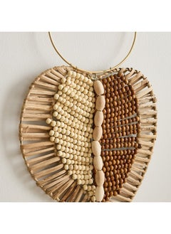 اشتري Enzo Leaf Design Wooden Beaded Wall Decor 48 x 24 cm في الامارات