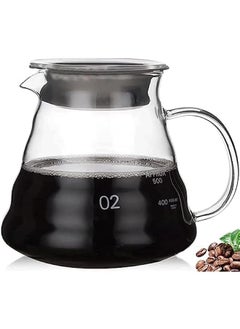 Buy Clear Glass Hand Drip Coffee Server - 20oz in UAE