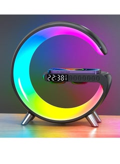 اشتري 256 Lighting Modes Smart Ambient Light,Wireless Bluetooth Speaker,15W Wireless Fast Charging Charger for Cell Phone,Wireless Bluetooth HD Call,Alarm Clock في الامارات