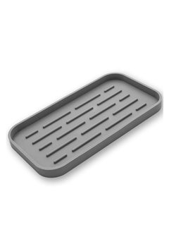 Buy Silicone Kitchen Sink Organizer Tray, Eco-Friendly Sponges Holder for Kitchen Bathroom Counter or Sink, Sink Organizer Tray, for Kitchen, Bathroom, Makeup, Trinkets, Cup (Grey, 10"×5.3") in Saudi Arabia