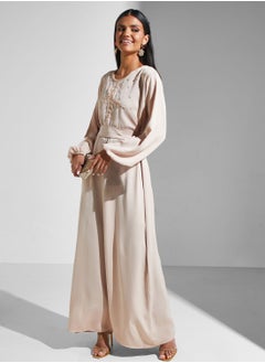 اشتري Embellished Belted Jalabiya في السعودية