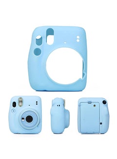 Buy Case for Fujifilm Instax Mini 11 Case Soft Silicone Instant Camera Cover with Adjustable Strap -Blue in UAE