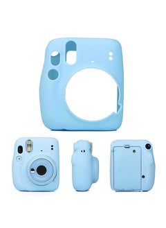 Buy Case for Fujifilm Instax Mini 11 Case Soft Silicone Instant Camera Cover with Adjustable Strap -Blue in UAE