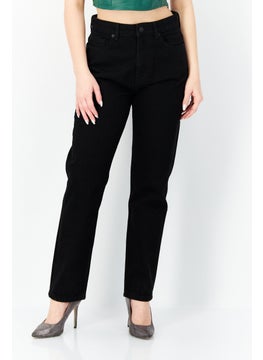 Buy Women Regular Fit Wash Non-Stretchable Denim, Black in Saudi Arabia