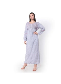 اشتري SMOKING DESIGN WITH FLORAL PRINT RAYON ARABIC JALABIYA KAFTAN في السعودية