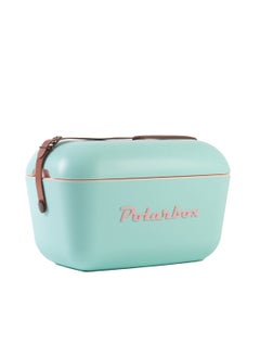 اشتري 20L Classic Cooler Box with Leather Strap , Cyan & Baby Rose | Rigid Thermal Insulated Ice Box for Beach, Picnic & Party | Convertible Lid & Polypropylene Insulation في الامارات