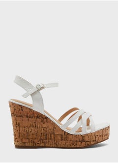 Buy Croc Effect Strappy Wedge Sandal in Saudi Arabia