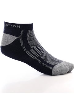 Buy RedCotton-pack of 3 pieces Men's Plain Mid Calf Socks- ( grey&navy&white ) in Egypt