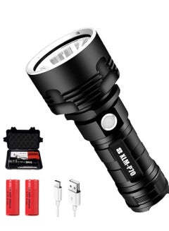 Buy 3000-10000 Lumen High Power LED Waterproof Flashlight Lamp Ultra Bright  3 Mode Most Powerful 50W XLM-P70 LED USB Rechargeable Flashlight Torch  2 Lithium Battery in Saudi Arabia
