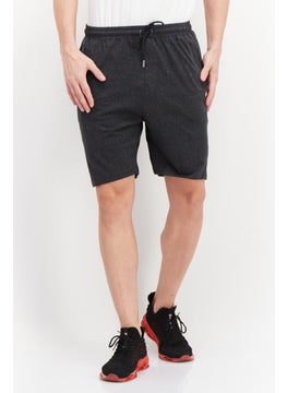 اشتري Men Drawstring Heather Short, Charcoal في الامارات