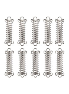 اشتري 10PCS Stainless Steel Tent Spring Buckle, Windproof Rope Tensioner Spring Buckle Tent Buckle Awning Fixed Buckle Portable Camping Tent Fixed Buckle Spring Buckle Set for Outdoor Tent Camping, Swing في السعودية