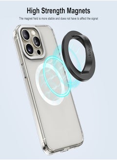 Buy A smart iPhone grip with magnet technology to hold the device easily and safely for the iPhone Black Compatible with MagSafe Black in Saudi Arabia