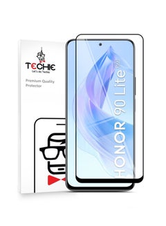 Buy Techie  9D Full Cover 9H Hardness HD Tempered Glass Screen Protector for Honor 90 Lite - Anti-Scratch, Anti-Fingerprint, and Bubbles Free Technology in Saudi Arabia