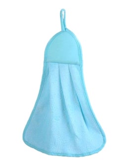 Buy Super Absorbent Coral Velvet Dishcloth Hanging Towel Blue 44 x 28cm in UAE