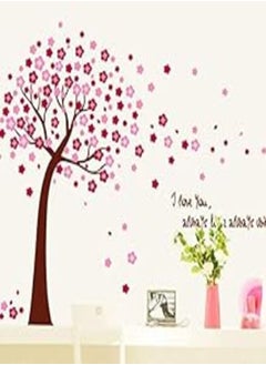 Buy Fashion Large Sakura Tree&Pink Flowers Wall Sticker Wall Art DIY Removable PVC Decals Home Decor-ek in Egypt