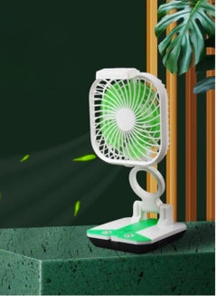 Buy USB Mini Desk Fan And Light Rechargeable Battery Cooling Air for Home Office Car Outdoor Travel in Saudi Arabia