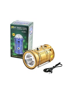 Buy Rechargeable 2 in 1 Rotating Magic Effect Ball, Portable Camping Outdoor LED And Lantern Light Torch - Gold in Egypt