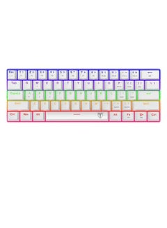Buy T-DAGGER 60% Wired Mechanical Gaming Keyboard, RGB Backlit Ultra-Compact Mini Keyboard, Waterproof Mini Compact 61 Keys Keyboard for PC/Mac Gamer, Typist, Travel, Easy to Carry on Business Trip(White) in UAE