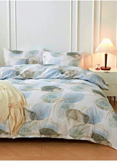 Buy Bedding set without Filler Soft Gold with Grey Art Duvet Cover Set Various sizes in UAE