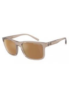 اشتري Men'sPolarized Rectangular Shape  Sunglasses 4145S - Lens Size: 57 Mm - Shiny Transparent Brown في السعودية