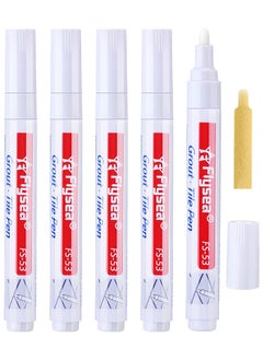 Buy 5 Pieces Tile Pen Wall Grout Restorer Pen Repair Marker Grout Filler Pen For Restoring Tile Grout Wall Floor Bathrooms And Kitchen (White) in UAE