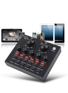 Buy V8-Live Sound Card, Audio Mixer with Sound Card, USB External V8 Karaoke Recording Mobile Audio Mixer, Suitable for Live Streaming, Podcast Recording, Gaming, K Songs, Voice Chatting in UAE