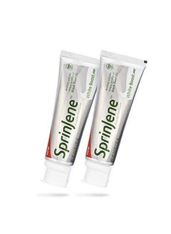 اشتري Prinjene Natural Teeth Whitening Toothpaste With Fluoride Sls Free With Black Seed Oil & Zinc For Cavity Protection Dry Mouth Fresh Breath Crueltyfree Gluten Free 2 Pack (White Boost) في الامارات