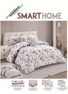 Buy Double-sided comforter set, 6-piece bedspread, 6-piece comforter, 100% microfiber, comforter size 230x250 cm in Saudi Arabia