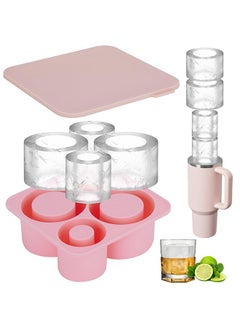 Buy Silicone Ice Cube Tray for Tumbler 40oz 30oz 20oz Hollow Cylinder Ice Mold with Lid for Whiskey, Drinks, Coffee,Juice in Saudi Arabia