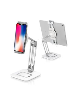 Buy Tablet Stand, Adjustable Tablet Dock, 360 Degree Rotating Desktop Mount Dock Compatible with iPad Pro 9.7, 10.5, 12.9, Air, Mini 2 3 4, for Kindle, for Galaxy Tab, for E-Reader (4-13"), Silver in UAE