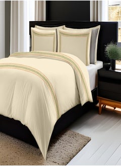 Buy 3Piece Set Of Luxurious Embroidered 400 Thread Count 100 Percent Cotton Duvet Cover in Saudi Arabia