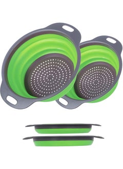 Buy Collapsible colander with retractable handle foldable drain basket in Saudi Arabia