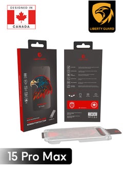 Buy Liberty Guard 2.5D Full Cover Privacy Triple Reinforced Glass With Installation Kit for iPhone 15 Pro Max in UAE