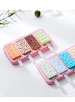 Buy Silicone Ice Cream Mold With Lid And Sticks Reusable 1 Piece Random Shape And Color in Egypt