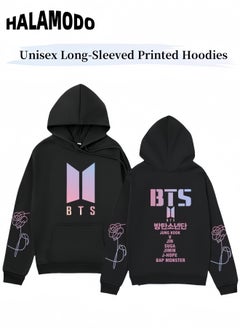 Buy Unisex Hoodies Long-Sleeved Printed Tops Casual Sweatshirts Soft Sportswear Fashion Youth Pullovers with Drawstrings and Large Pockets for Daily Wear in Saudi Arabia