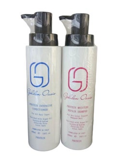Buy Golden Oasis Daily Care Shampoo 400ML And Conditioner 400 ML After Protein And Keratin in Saudi Arabia