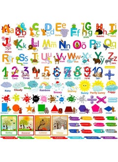 Buy 9 Sheets Kids Alphabet Wall Decals Educational Number Wall Stickers Decals Colorful Abc Animal Learning Wall Decals Peel And Stick Removable Stickers For Toddlers Classroom Nursery Bedroom in UAE