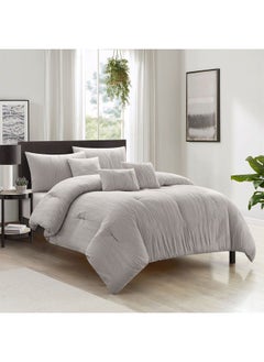 اشتري Allure Roulette 7 -Piece Queen Comforter Set 220X240 Cm Grey في الامارات