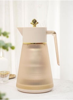 Buy Lareen Beige transparent thermos 1 liter in Saudi Arabia