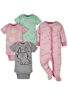 Buy Baby Girls' 4-Piece Sleep 'N Play Set BUNNY 3-6 Months in UAE