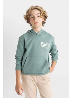 Buy Boy Knitted Regular Fit Hooded Long Sleeve Sweatshirt in Egypt