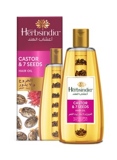 Buy Castor And 7 Herbal Seeds Hair Oil With Nourish Tube Clear 180ml in UAE