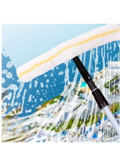 اشتري 2Pcs Car Window Wiper, Bathroom Window Washer, Shower Window Squeegee and Microfiber Scrubber Shower Wiper, Scraper Cleaner, Multi-Purpose and Durable Window Washing Cleaning Tools Combo, في السعودية