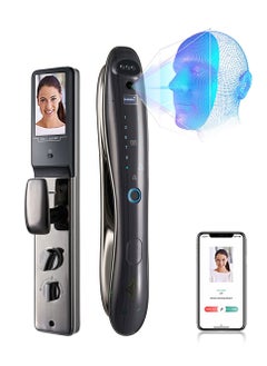 اشتري Smart Door Lock, Face Recognition Biometric Fingerprint Digital Password Card Smart Door Lock with Visible Door Viewer, with Keys, for Home Entry Doors في الامارات