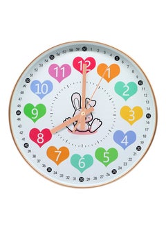 Buy Learning Clock For Kids, Telling Time Teaching Clock, Kids Room Wall Clocks, Silent Non Ticking Learn To Tell Time Clock, Colorful Wall Clock For Kids Room, Bedrooms, Playroom, School Rabbit in UAE