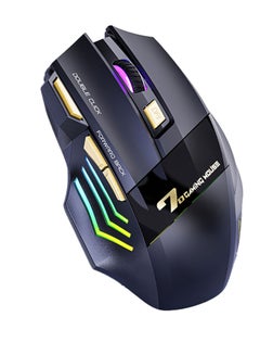 Buy GW-X7 7-button Silent Rechargeable Wireless Gaming Mouse with Colorful RGB Lights(Black) in UAE
